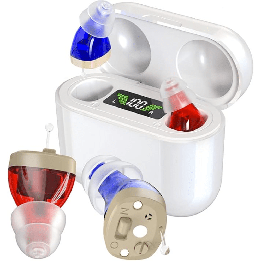 ClearPro hearing amplifier demonstrating lightweight and discreet fit