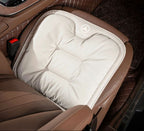 Side profile of the Velario car cushion highlighting lumbar support and pressure relief design.