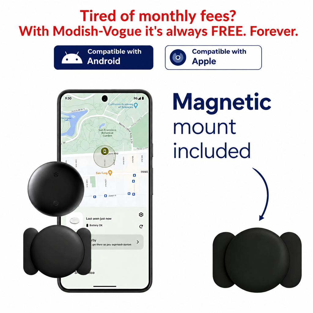 GPS tracker for elderly with CR2032 battery showing 12-month battery life and IP67 water and dust resistance