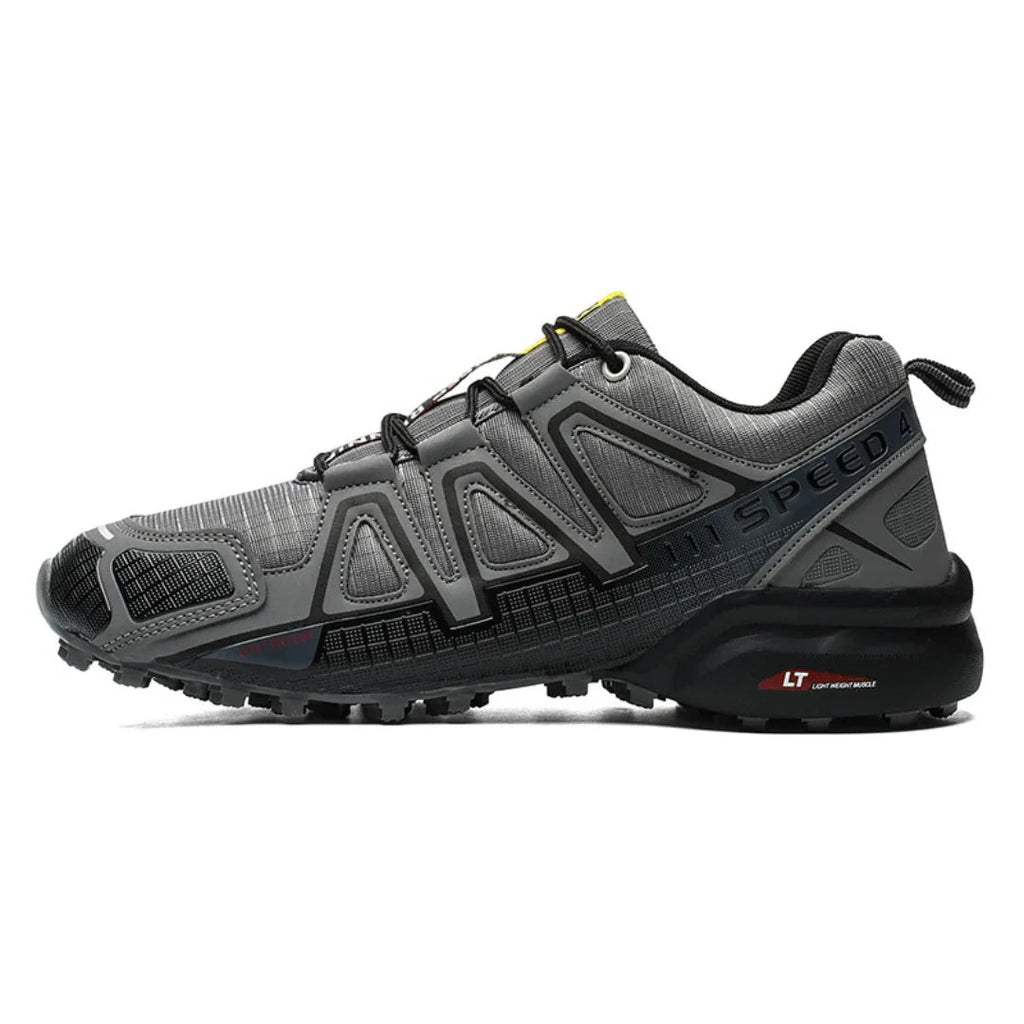 SpeedCross IV trainers close-up of QuickLace system and secure fit technology.