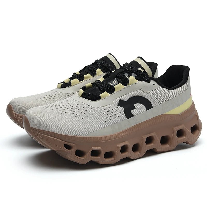 Detailed view of SKYLACE trainer sole with anti-slip tread pattern for stable grip
