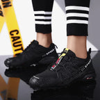 SpeedCross IV trainers detail of breathable mesh fabric and protective reinforcements.