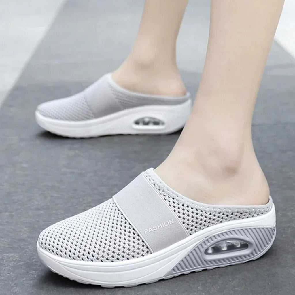 Person wearing OrthoAir shoes demonstrating comfort during daily activities