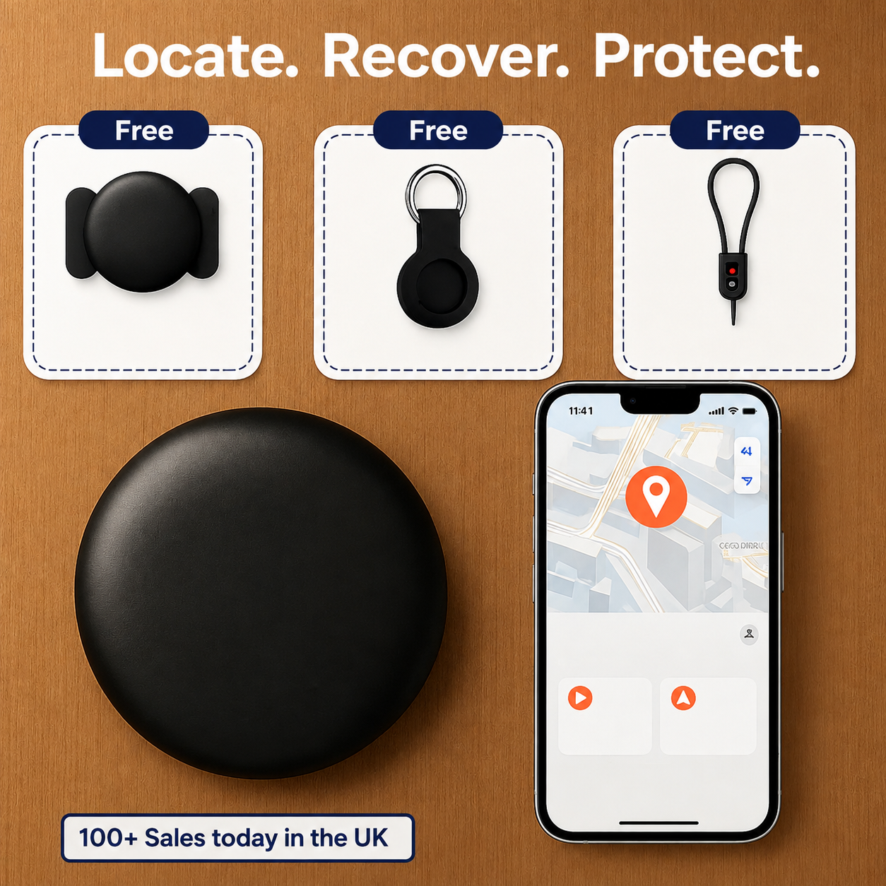 Real-time vehicle tracking with GPS locator using official Apple and Android networks