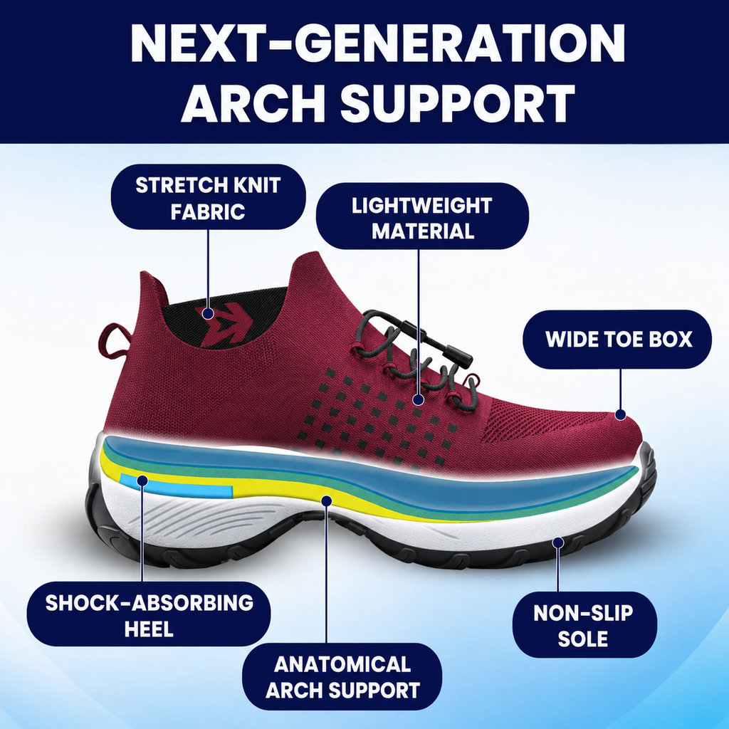 Side profile of Orthofit trainer showing anatomical design and ergonomic arch support