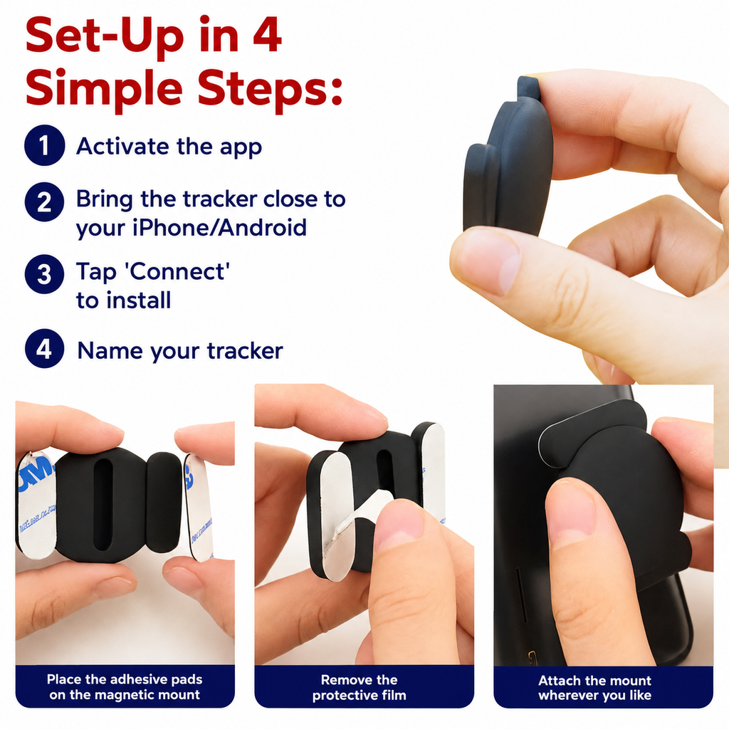 Discreet GPS Dog Tracker – Global Tracking with Apple & Android Find My – No Monthly Fees