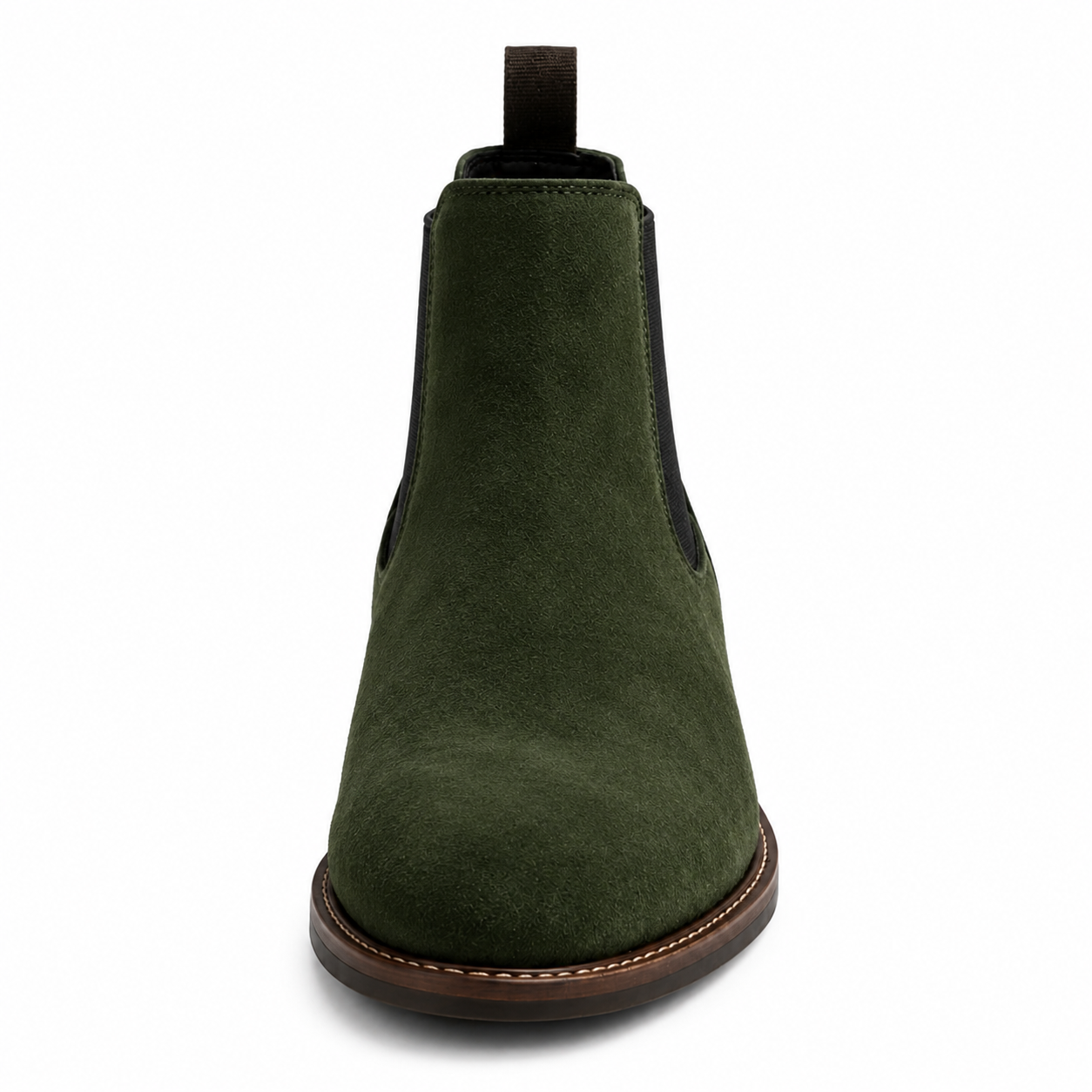 Men’s Olive Green Chelsea Boots – Suede Finish Design