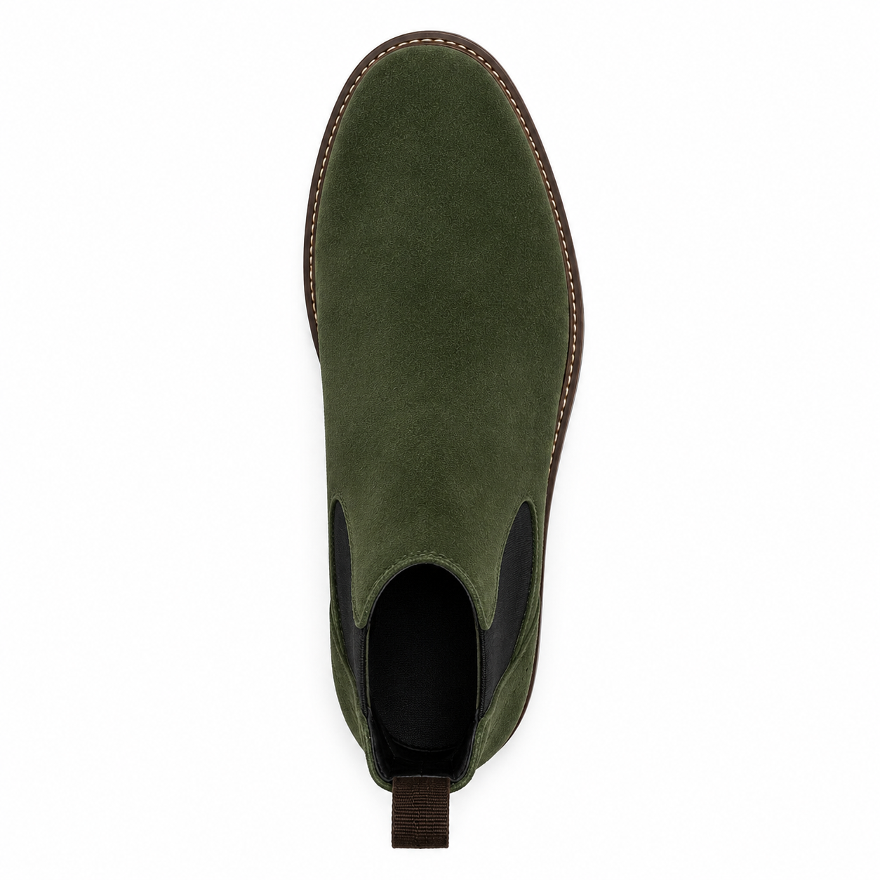 Men’s Olive Green Chelsea Boots – Suede Finish Design
