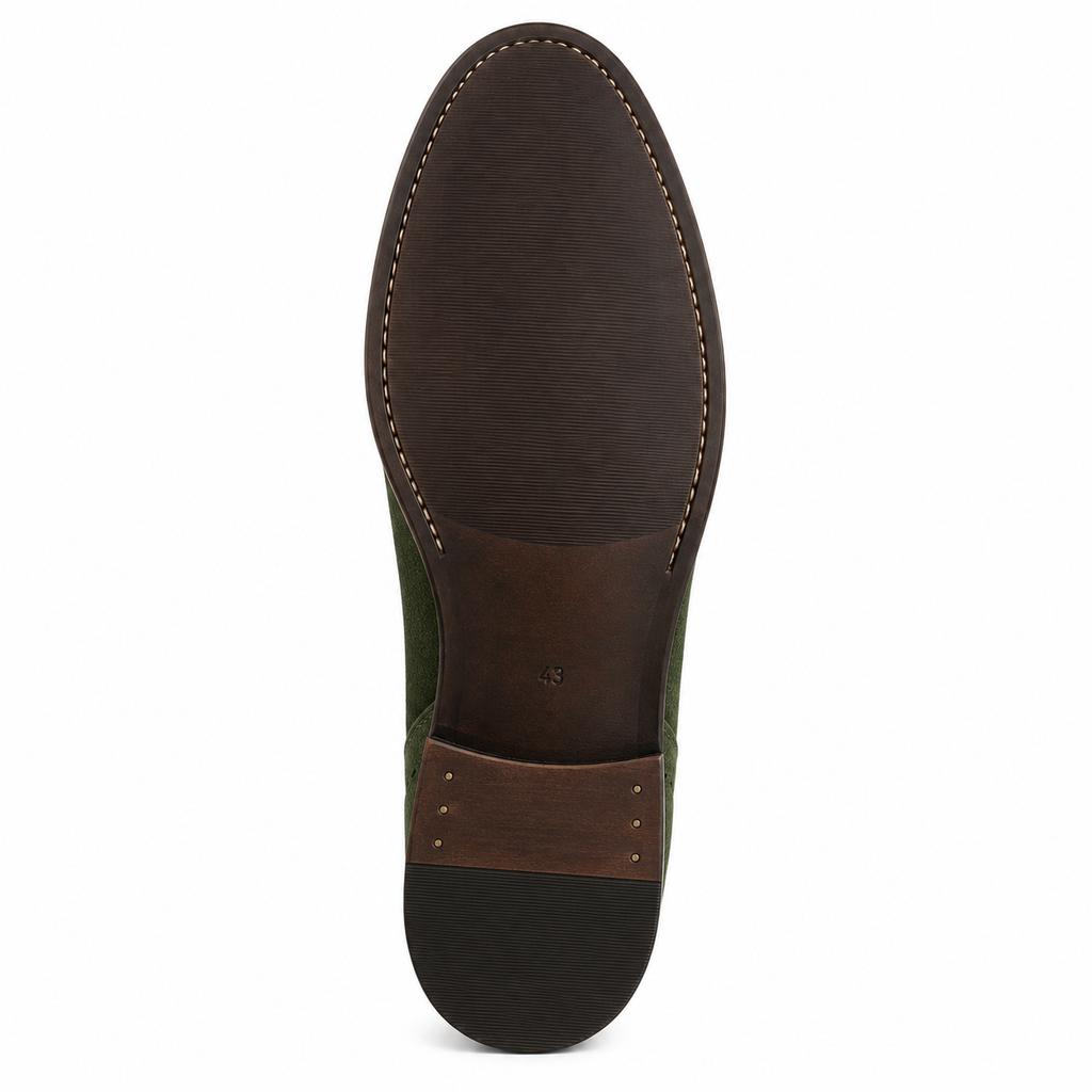 Men’s Olive Green Chelsea Boots – Suede Finish Design