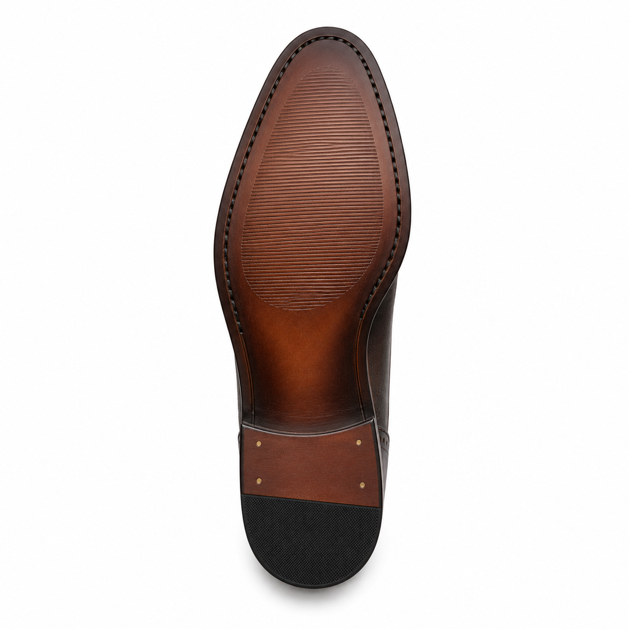 Men’s Navy Blue Double Monk Strap Boots – Brogue Cap Toe Design