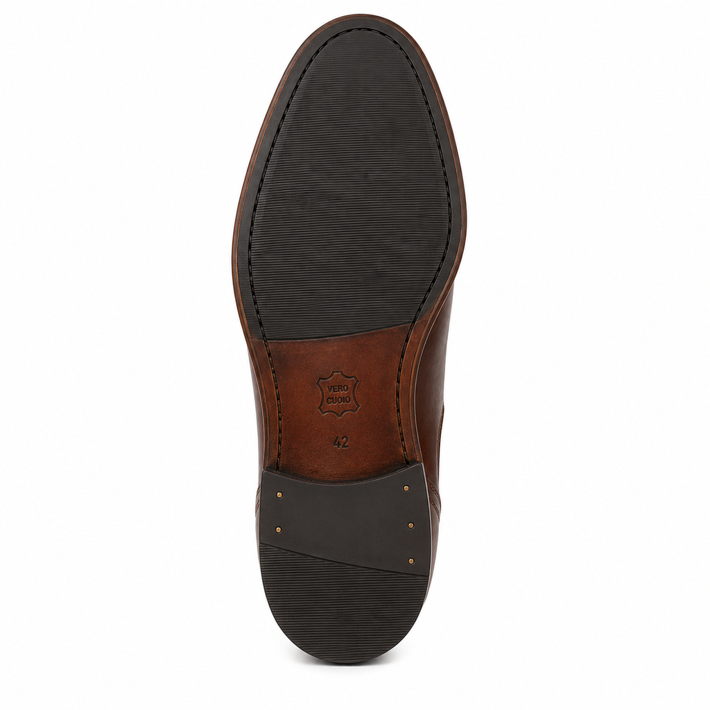Men’s Burgundy & Navy Chelsea Boots – Two-Tone Burnished Design