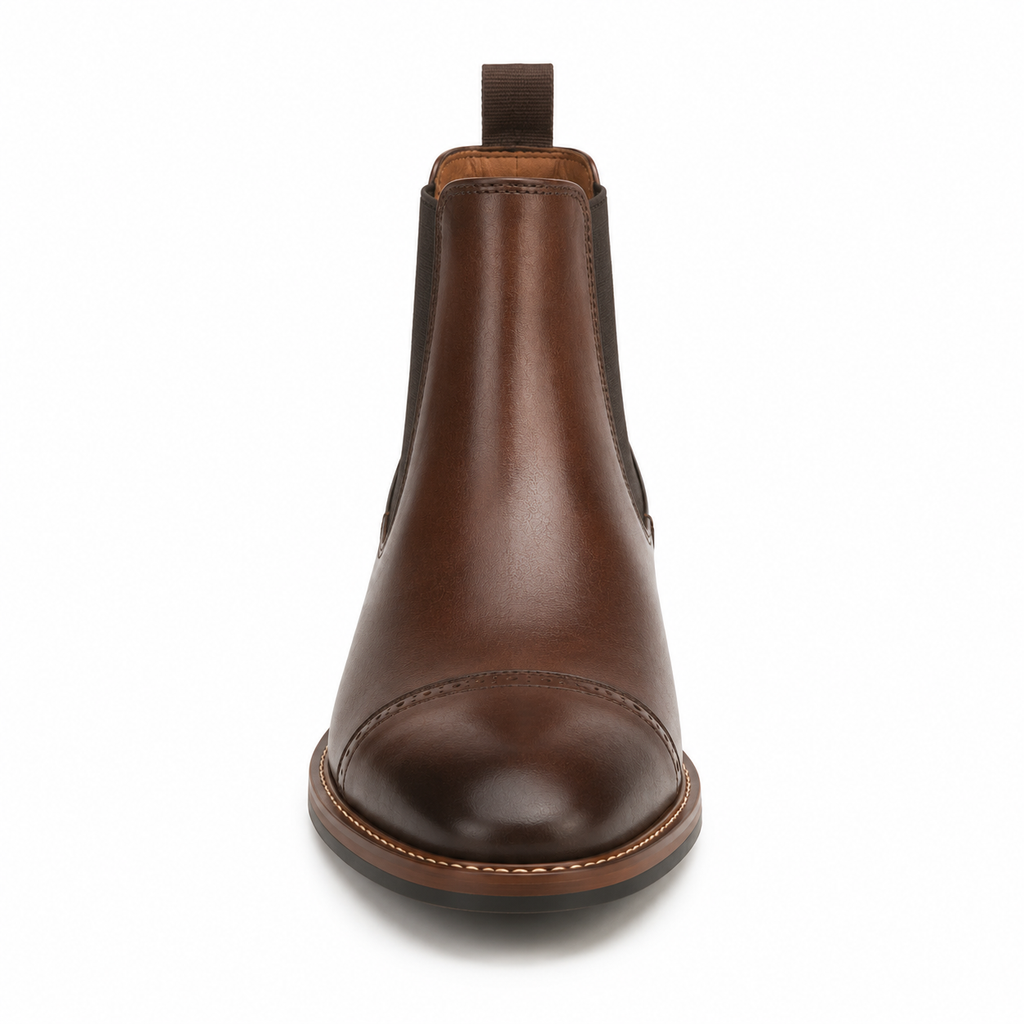 Men’s Dark Brown Chelsea Boots – Cap Toe Design