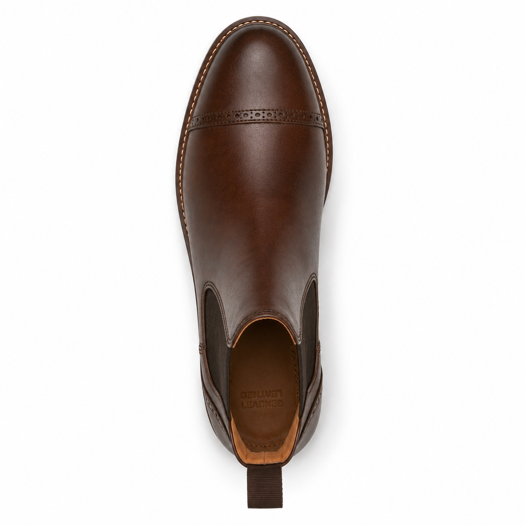 Men’s Dark Brown Chelsea Boots – Cap Toe Design