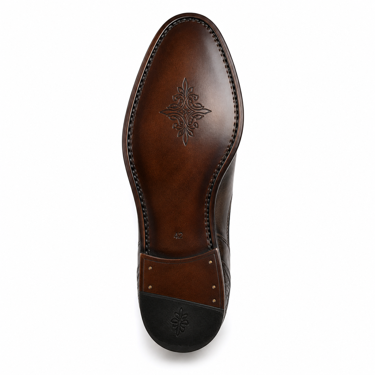 Men’s Vintage Brown Chelsea Boots – Embossed Crocodile Toe Design