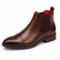 Men’s Brown Chelsea Boots – Brogue Wingtip Design
